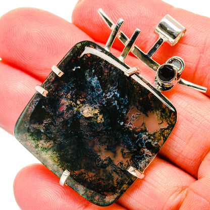 Green Moss Agate Pendants handcrafted by Ana Silver Co - PD35755