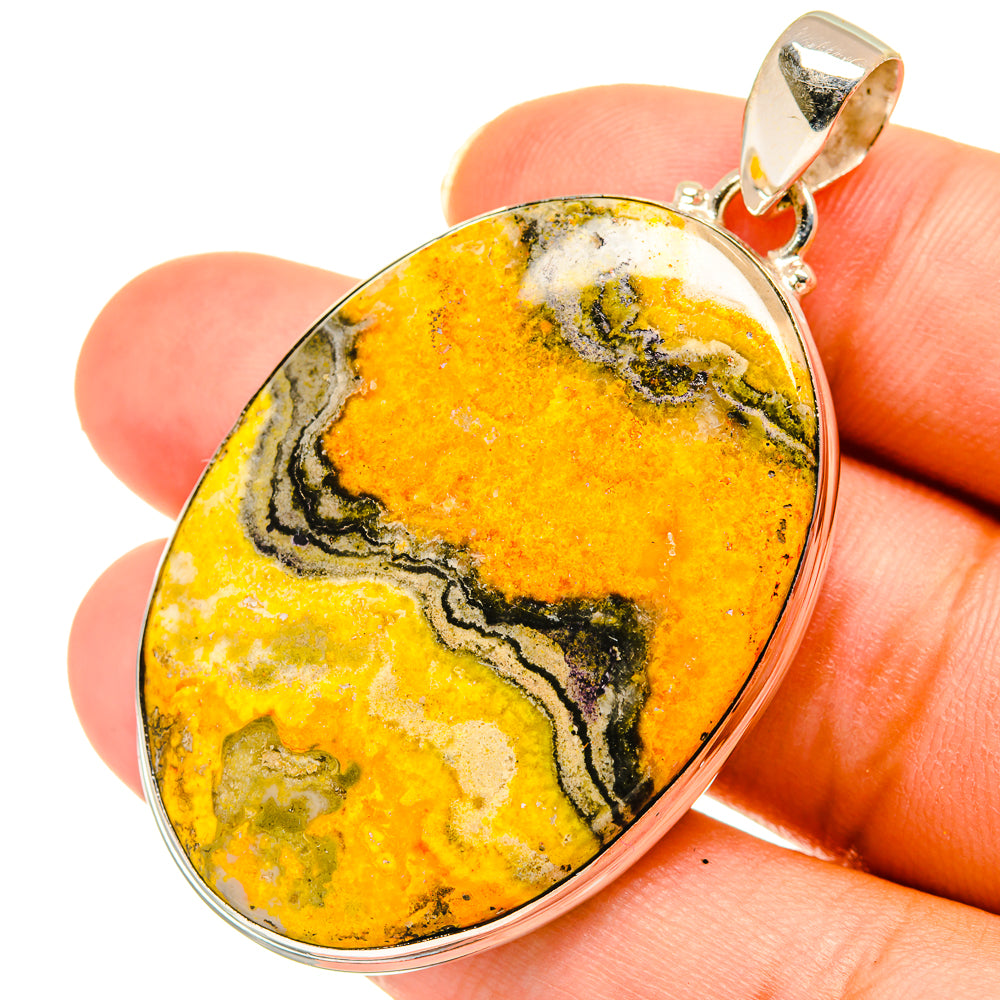 Bumble Bee Jasper Pendants handcrafted by Ana Silver Co - PD3577