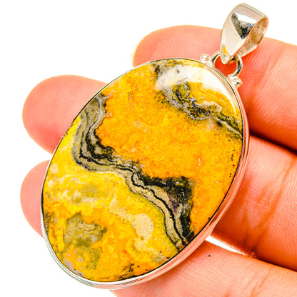 Bumble Bee Jasper Pendants handcrafted by Ana Silver Co - PD3577