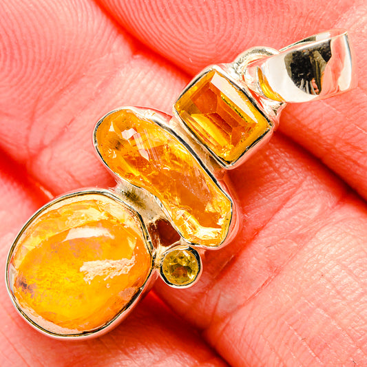 Mexican Fire Opal Pendants handcrafted by Ana Silver Co - PD35776