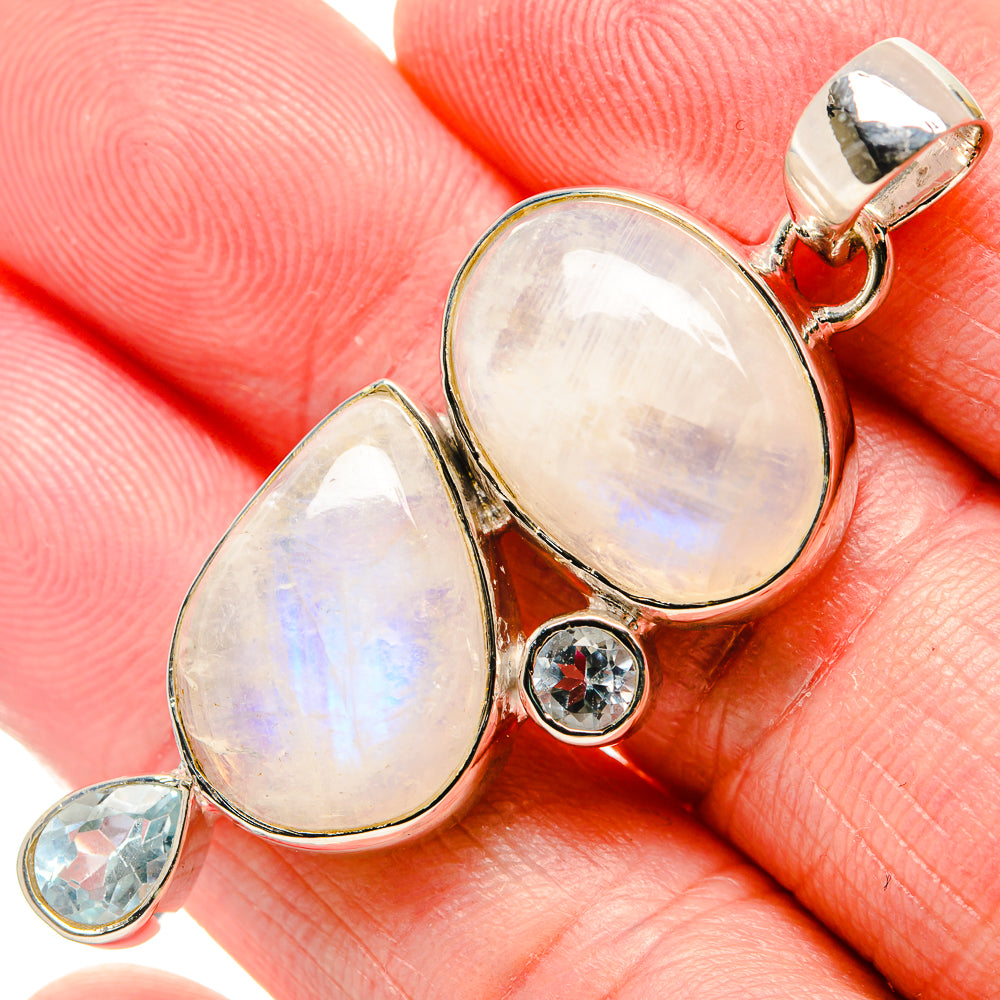 Rainbow Moonstone Pendants handcrafted by Ana Silver Co - PD35794