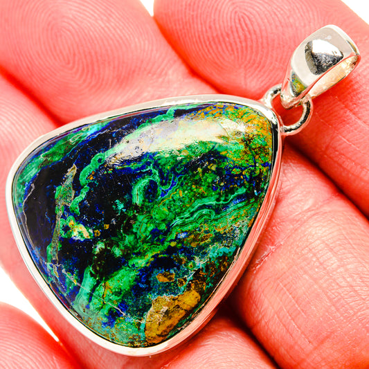 Azurite In Malachite Pendants handcrafted by Ana Silver Co - PD35809