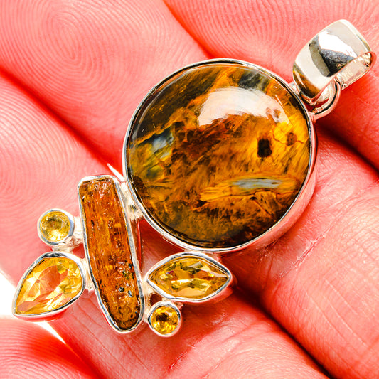Golden Pietersite Pendants handcrafted by Ana Silver Co - PD35828