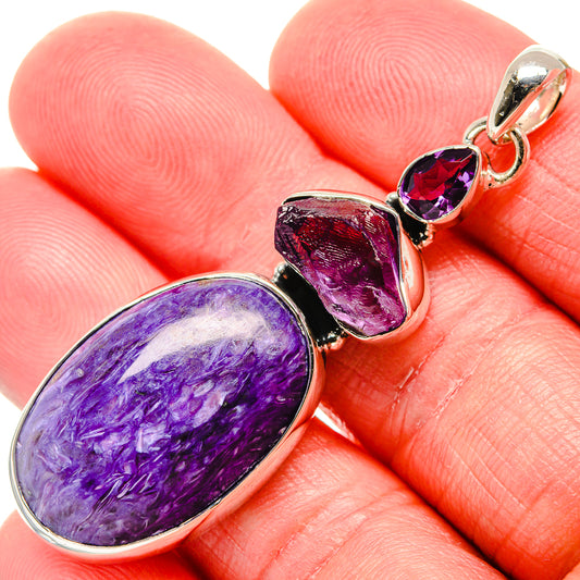 Charoite Pendants handcrafted by Ana Silver Co - PD35832
