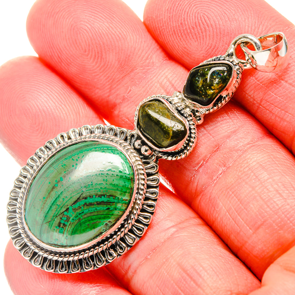 Malachite Pendants handcrafted by Ana Silver Co - PD35834