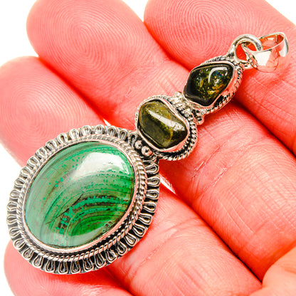 Malachite Pendants handcrafted by Ana Silver Co - PD35834