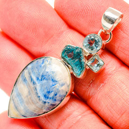 Blue Scheelite Pendants handcrafted by Ana Silver Co - PD35847