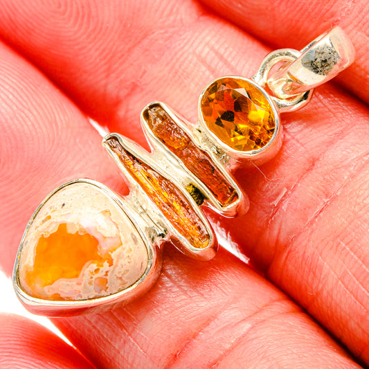 Mexican Fire Opal Pendants handcrafted by Ana Silver Co - PD35875