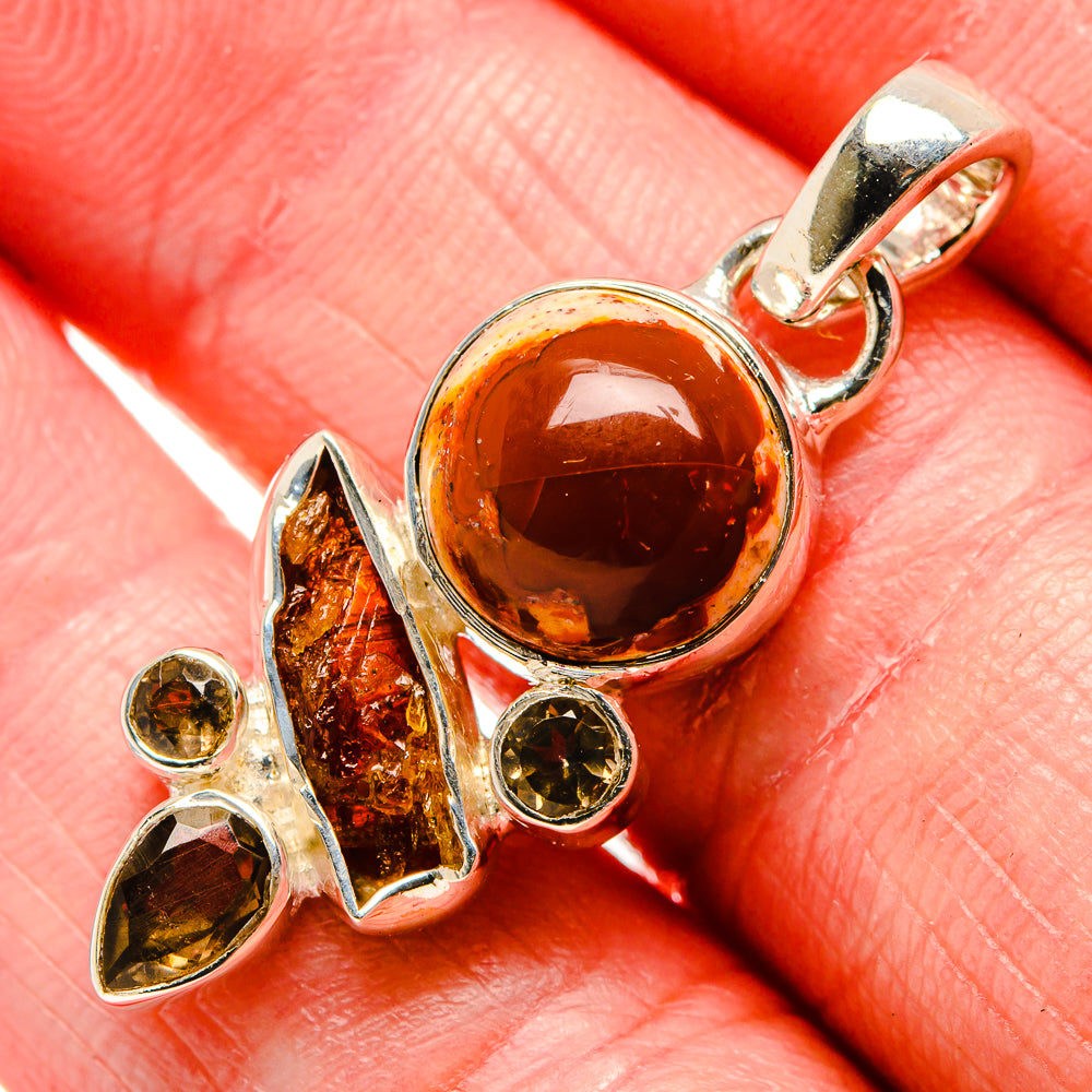 Mexican Fire Opal Pendants handcrafted by Ana Silver Co - PD35881