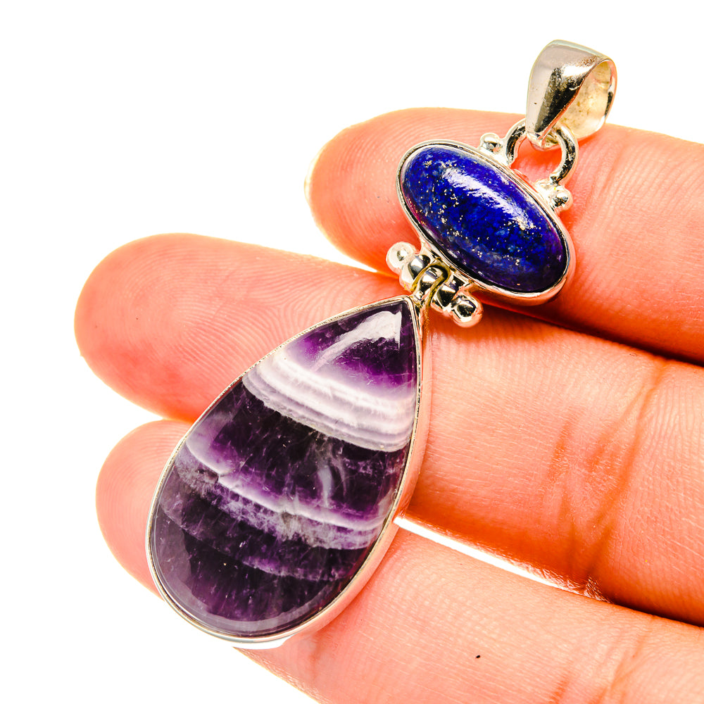 Chevron Amethyst Pendants handcrafted by Ana Silver Co - PD3590