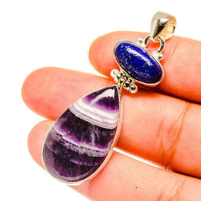 Chevron Amethyst Pendants handcrafted by Ana Silver Co - PD3590