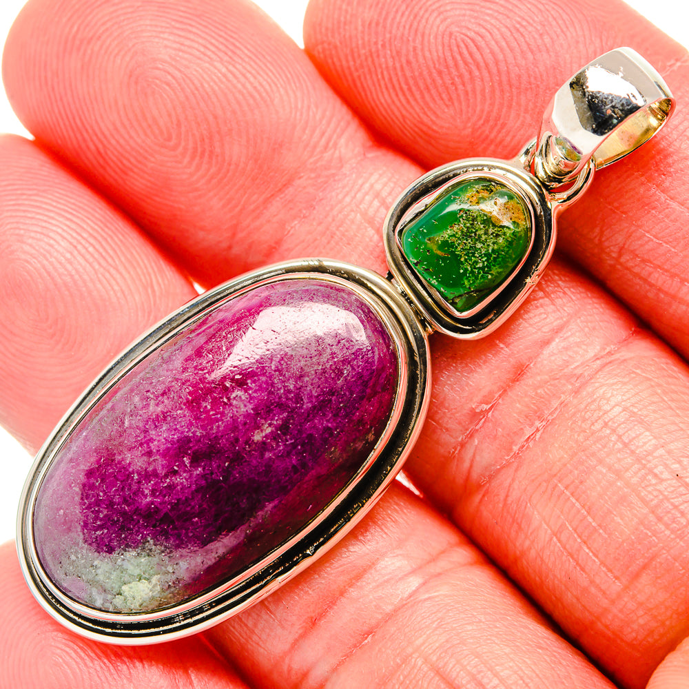 Ruby Zoisite Pendants handcrafted by Ana Silver Co - PD35914