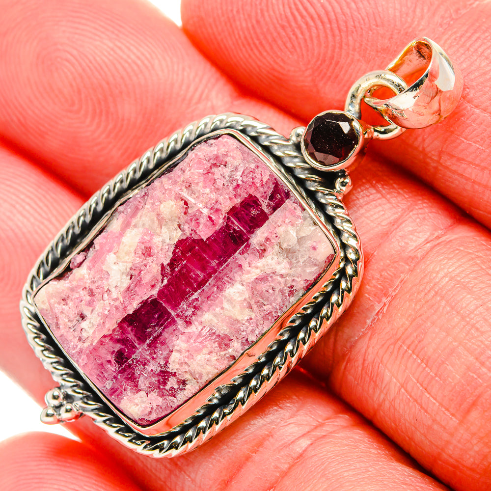Pink Tourmaline In Quartz Pendants handcrafted by Ana Silver Co - PD35918