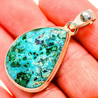 Malachite In Chrysocolla Pendants handcrafted by Ana Silver Co - PD35922