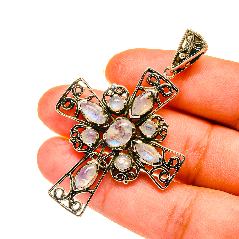 Rainbow Moonstone Pendants handcrafted by Ana Silver Co - PD3594