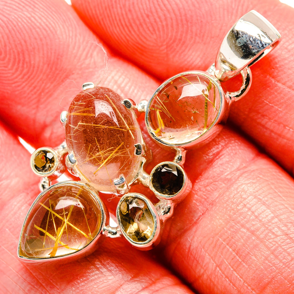 Rutilated Quartz Pendants handcrafted by Ana Silver Co - PD35969