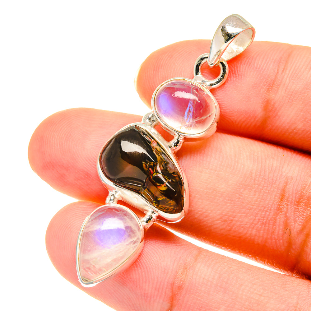 Mexican Fire Agate Pendants handcrafted by Ana Silver Co - PD3600