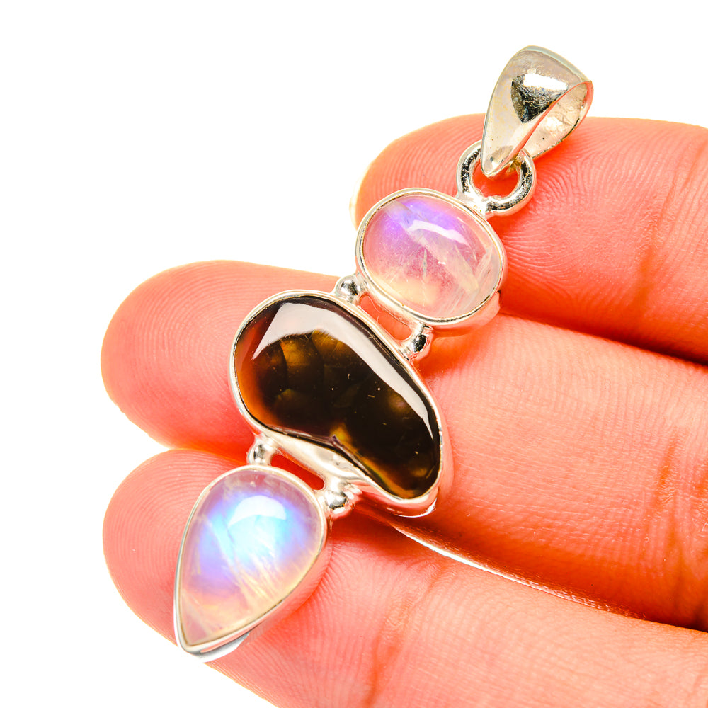 Mexican Fire Agate Pendants handcrafted by Ana Silver Co - PD3603