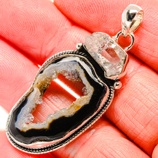 Coconut Geode Druzy Pendants handcrafted by Ana Silver Co - PD36038
