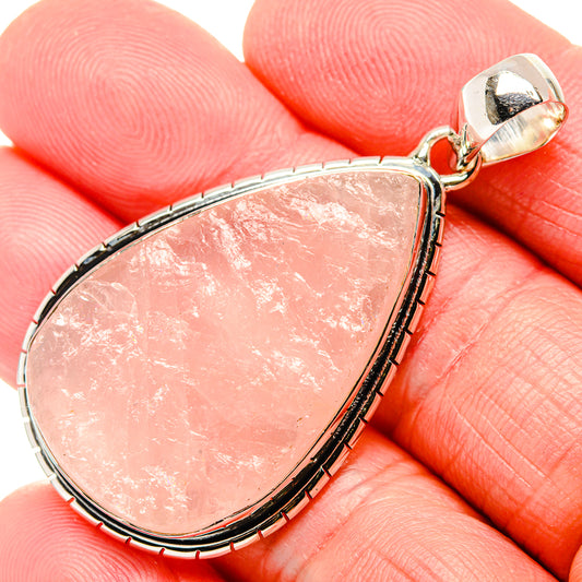 Rose Quartz Pendants handcrafted by Ana Silver Co - PD36063