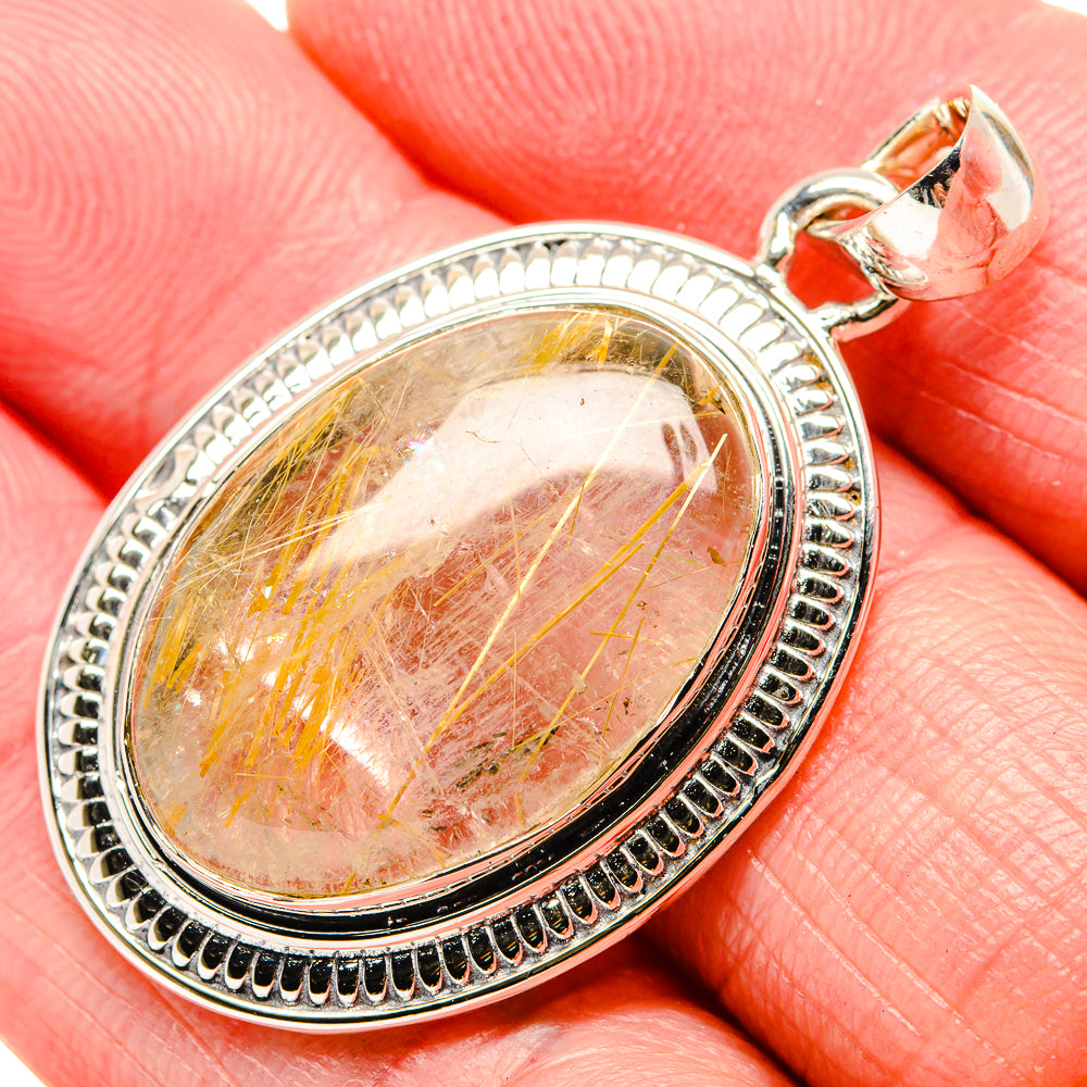 Rutilated Quartz Pendants handcrafted by Ana Silver Co - PD36068