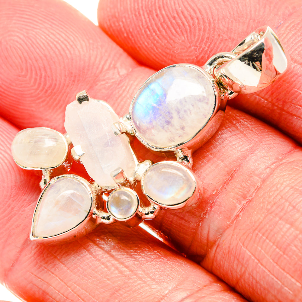 Rainbow Moonstone Pendants handcrafted by Ana Silver Co - PD36070