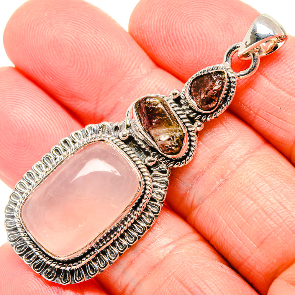 Rose Quartz Pendants handcrafted by Ana Silver Co - PD36081