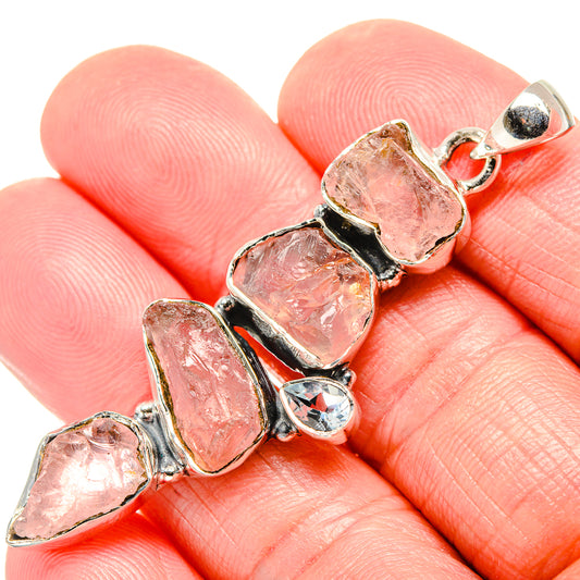 Rose Quartz Pendants handcrafted by Ana Silver Co - PD36104