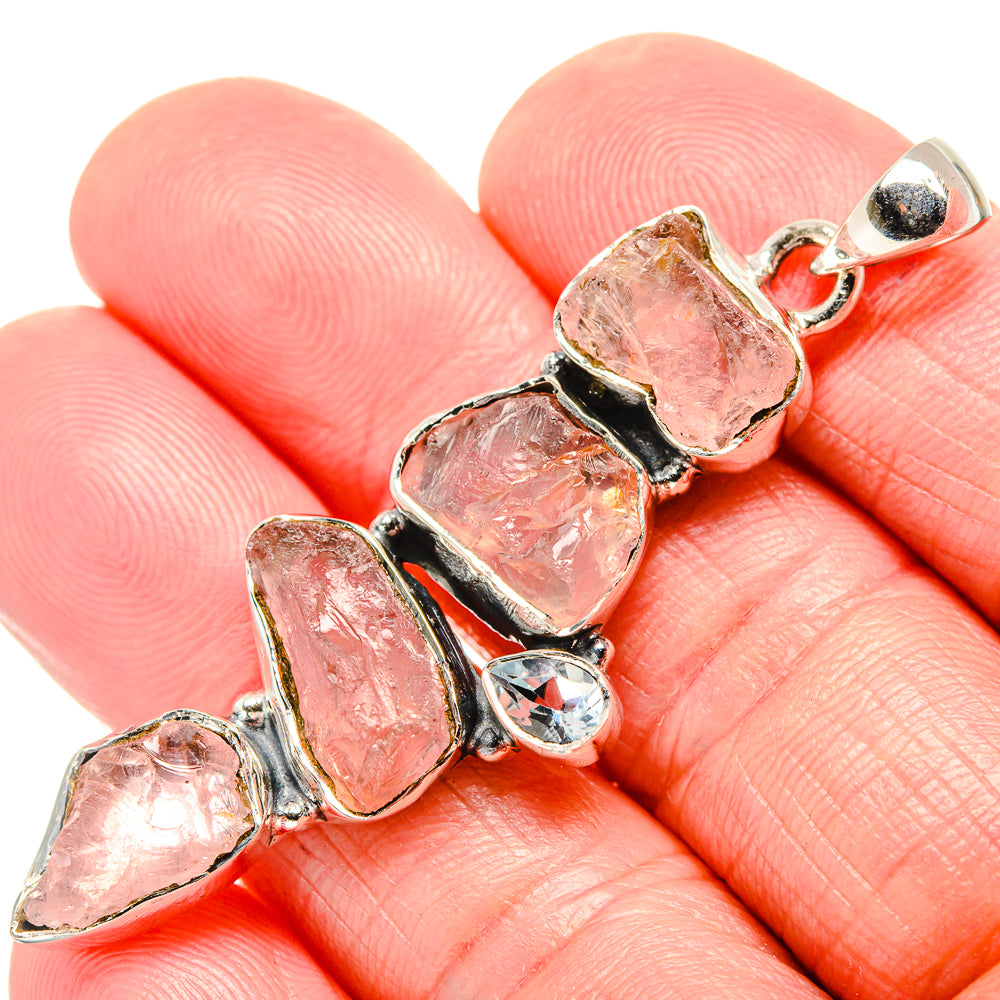 Rose Quartz Pendants handcrafted by Ana Silver Co - PD36104