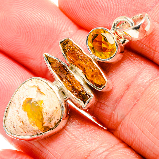 Mexican Fire Opal Pendants handcrafted by Ana Silver Co - PD36108