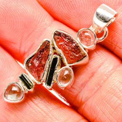 Pink Tourmaline Pendants handcrafted by Ana Silver Co - PD36134