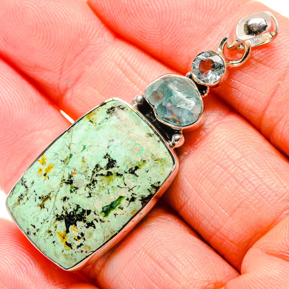 Tibetan Turquoise Pendants handcrafted by Ana Silver Co - PD36157