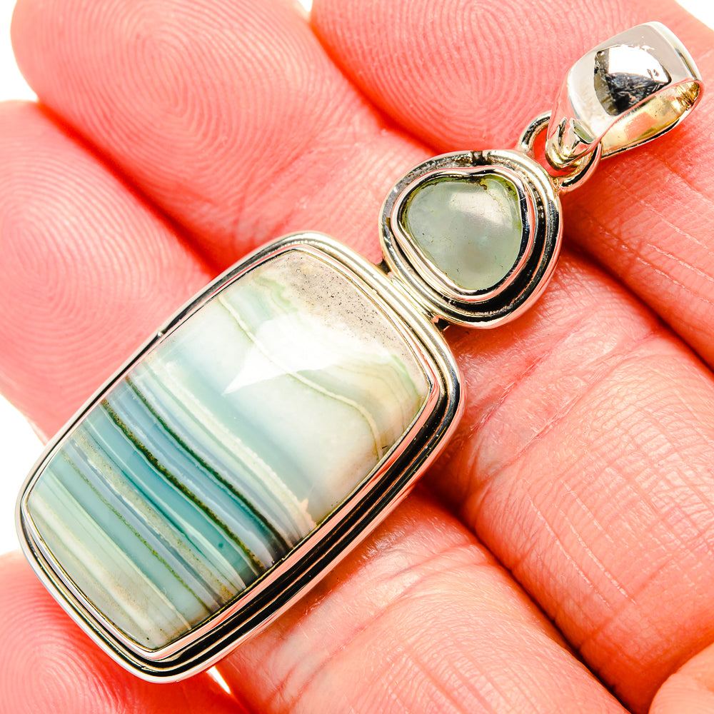 Blue Botswana Agate Pendants handcrafted by Ana Silver Co - PD36163