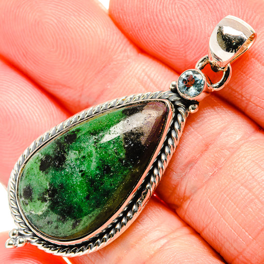 Ruby Zoisite Pendants handcrafted by Ana Silver Co - PD36169