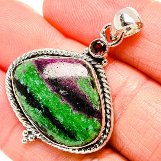 Ruby Zoisite Pendants handcrafted by Ana Silver Co - PD36170
