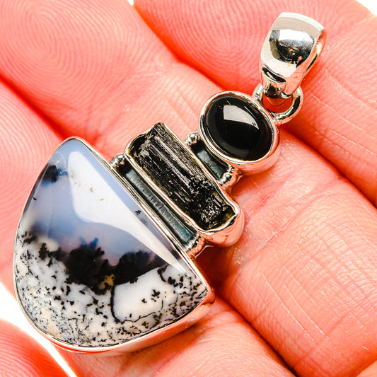 Dendritic Opal Pendants handcrafted by Ana Silver Co - PD36171