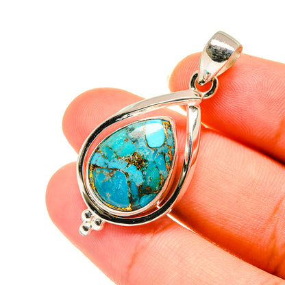 Blue Copper Composite Turquoise Pendants handcrafted by Ana Silver Co - PD3618