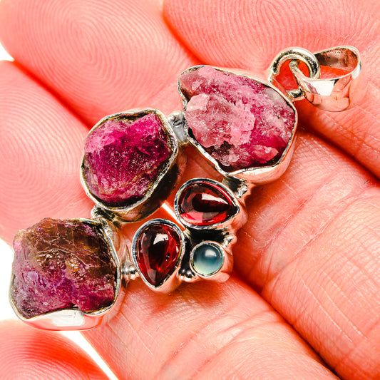 Pink Tourmaline Pendants handcrafted by Ana Silver Co - PD36181