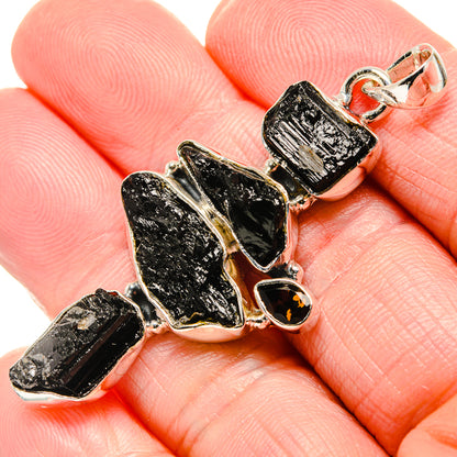 Black Tourmaline, Smoky Quartz Pendants handcrafted by Ana Silver Co - PD36185