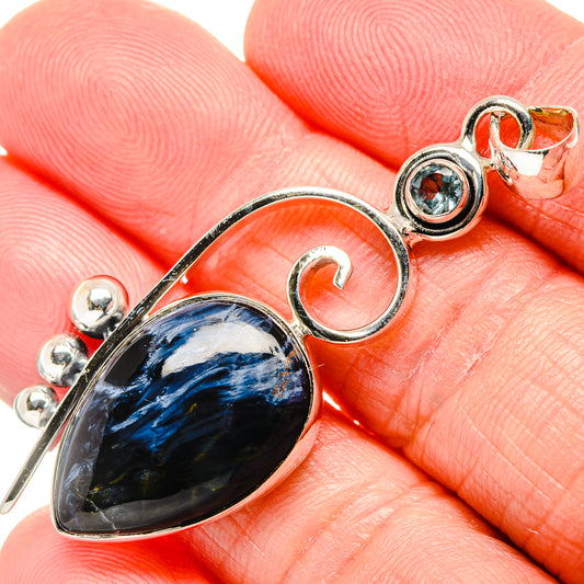 Pietersite, Blue Topaz Pendants handcrafted by Ana Silver Co - PD36192