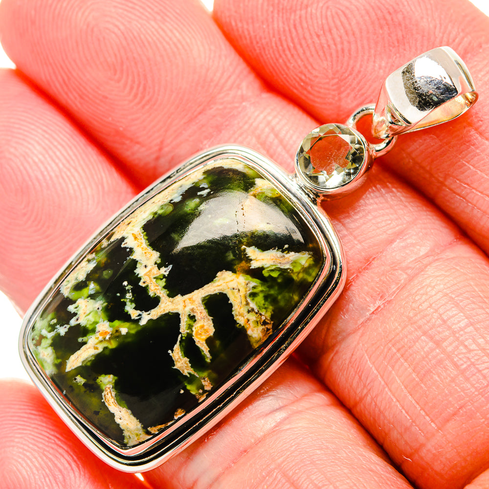 Rainforest Opal, Green Amethyst Pendants handcrafted by Ana Silver Co - PD36201