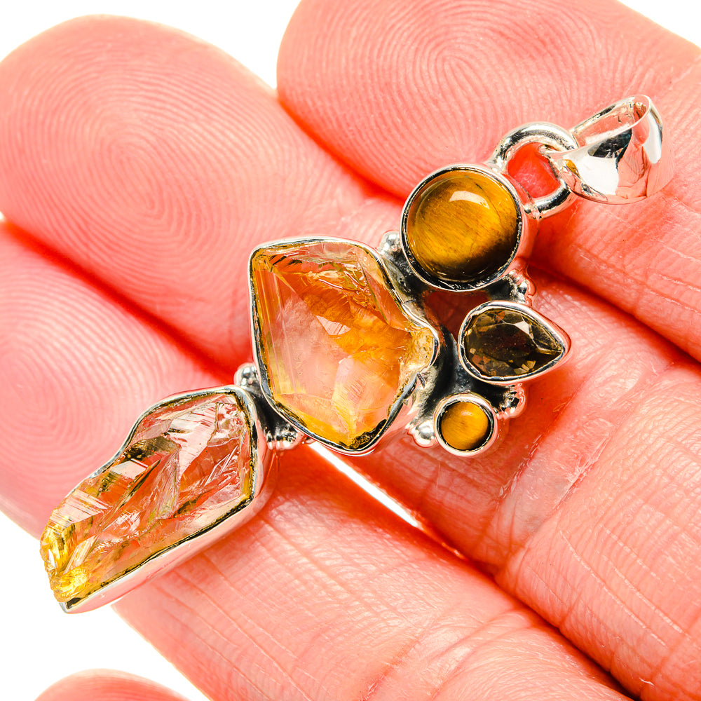 Citrine, Tiger Eye, Smoky Quartz Pendants handcrafted by Ana Silver Co - PD36206