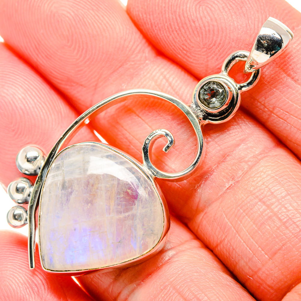 Rainbow Moonstone Pendants handcrafted by Ana Silver Co - PD36209