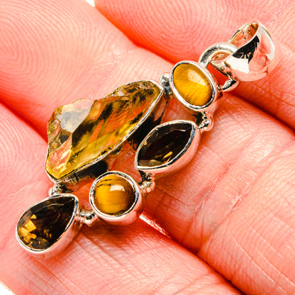 Citrine, Tiger Eye, Smoky Quartz Pendants handcrafted by Ana Silver Co - PD36223