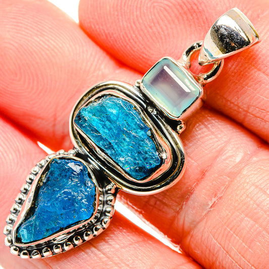 Apatite, Aqua Chalcedony Pendants handcrafted by Ana Silver Co - PD36227