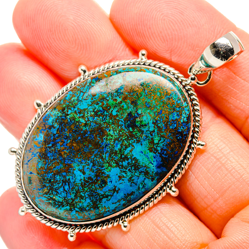 Malachite In Chrysocolla Pendants handcrafted by Ana Silver Co - PD36231