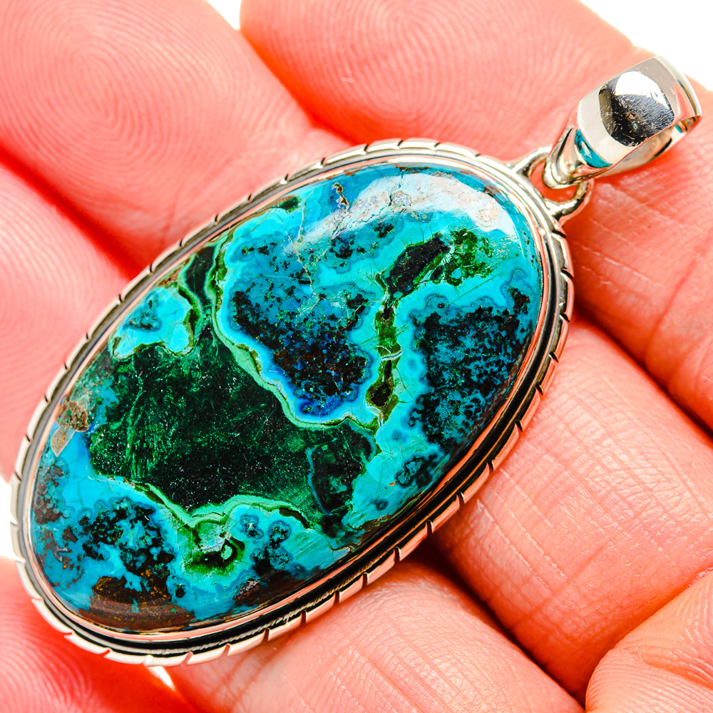 Malachite In Chrysocolla Pendants handcrafted by Ana Silver Co - PD36242