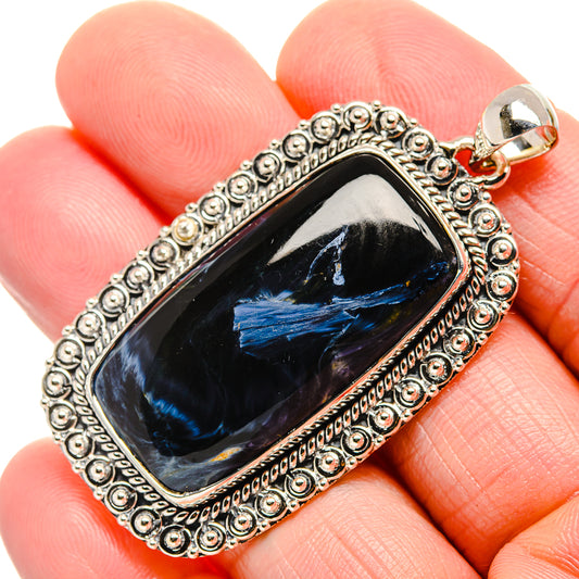 Pietersite, Blue Topaz Pendants handcrafted by Ana Silver Co - PD36248