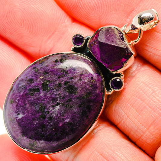 Charoite, Amethyst Pendants handcrafted by Ana Silver Co - PD36258