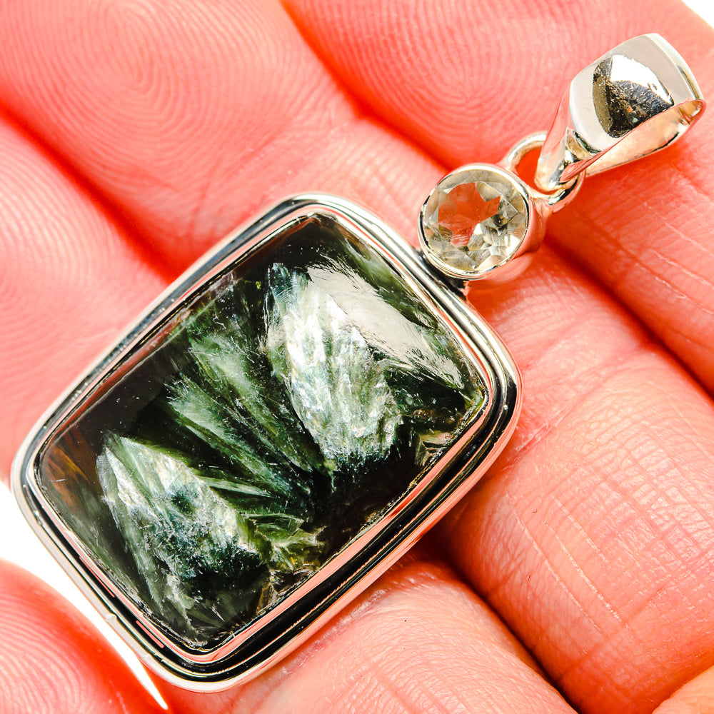 Seraphinite, White Quartz Pendants handcrafted by Ana Silver Co - PD36277